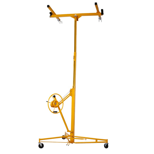 English Elm Drywall Panel Hoist Lift 11 Ft Welded Steel One Person Ceiling Wall Installer Yellow W46537283