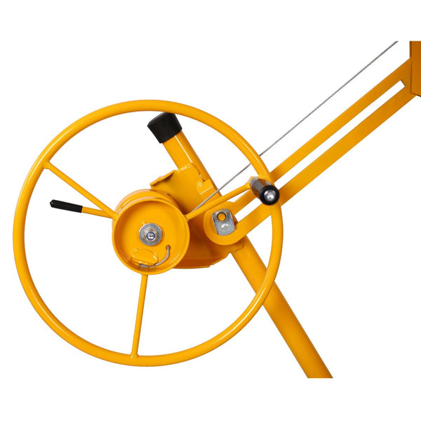English Elm Drywall Panel Hoist Lift 11 Ft Welded Steel One Person Ceiling Wall Installer Yellow W46537283
