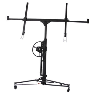 English Elm Drywall Panel Hoist Lift 11 Ft Welded Steel One Person Ceiling Wall Installer Black W46537284