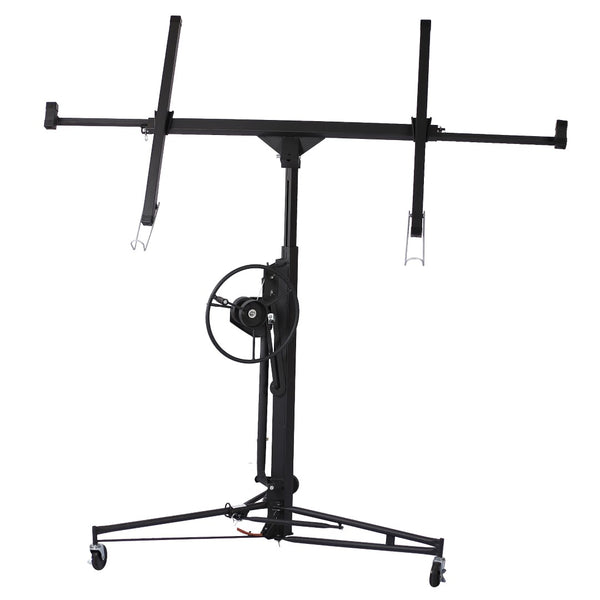 English Elm Drywall Panel Hoist Lift 11 Ft Welded Steel One Person Ceiling Wall Installer Black W46537284