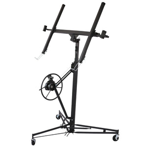 English Elm Drywall Panel Hoist Lift 11 Ft Welded Steel One Person Ceiling Wall Installer Black W46537284