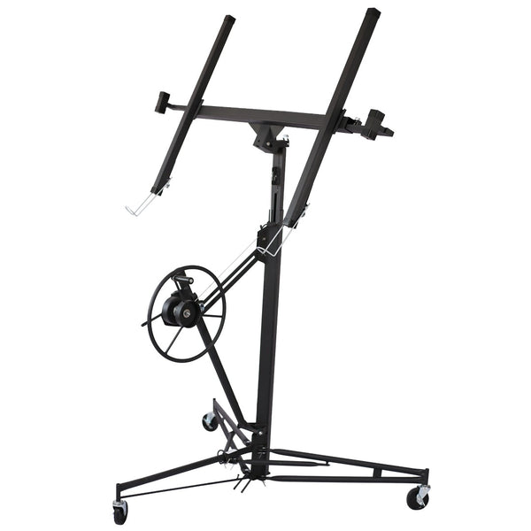 English Elm Drywall Panel Hoist Lift 11 Ft Welded Steel One Person Ceiling Wall Installer Black W46537284