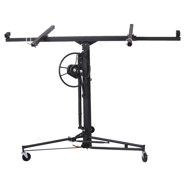 English Elm Drywall Panel Hoist Lift 11 Ft Welded Steel One Person Ceiling Wall Installer Black W46537284