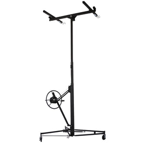 English Elm Drywall Panel Hoist Lift 11 Ft Welded Steel One Person Ceiling Wall Installer Black W46537284