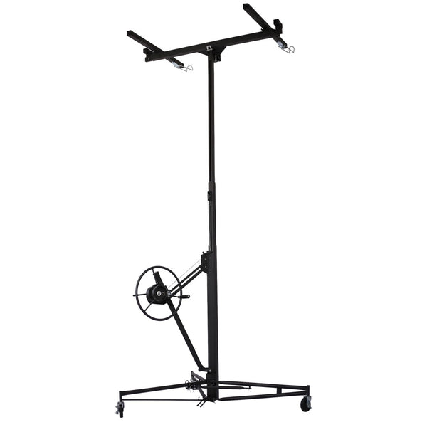 English Elm Drywall Panel Hoist Lift 11 Ft Welded Steel One Person Ceiling Wall Installer Black W46537284