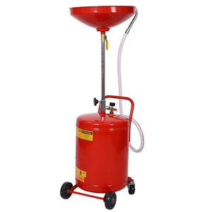 English Elm 18 Gallon Steel Waste Oil Drain Tank with Telescoping Column and Four Wheel Mobility W46537372