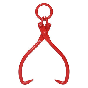English Elm Skidding Tongs Heavy Duty Powder Coated Steel Log Grip Tool with 32 Inch Chain Ring W46537379