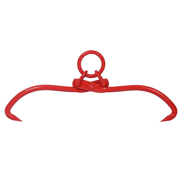 English Elm Skidding Tongs Heavy Duty Powder Coated Steel Log Grip Tool with 32 Inch Chain Ring W46537379