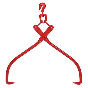 English Elm 32in Heavy Duty Log Tongs Hardened Steel Swivel Hook Grapple for Timber Hauling W46537380