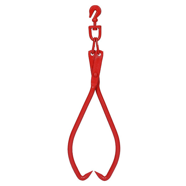 English Elm 32in Heavy Duty Log Tongs Hardened Steel Swivel Hook Grapple for Timber Hauling W46537380