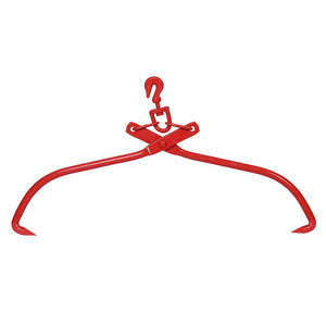 English Elm 32in Heavy Duty Log Tongs Hardened Steel Swivel Hook Grapple for Timber Hauling W46537380