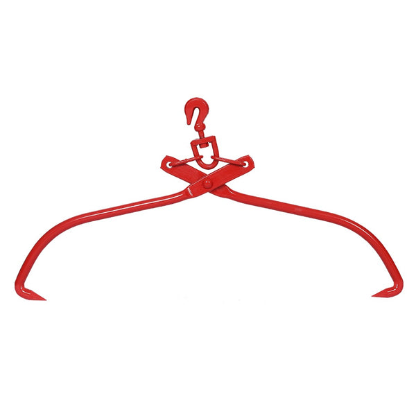 English Elm 32in Heavy Duty Log Tongs Hardened Steel Swivel Hook Grapple for Timber Hauling W46537380