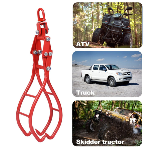 English Elm 4 Claw Steel Logging Tongs with Self-tightening Grip for Heavy Timber Skidding W46537381
