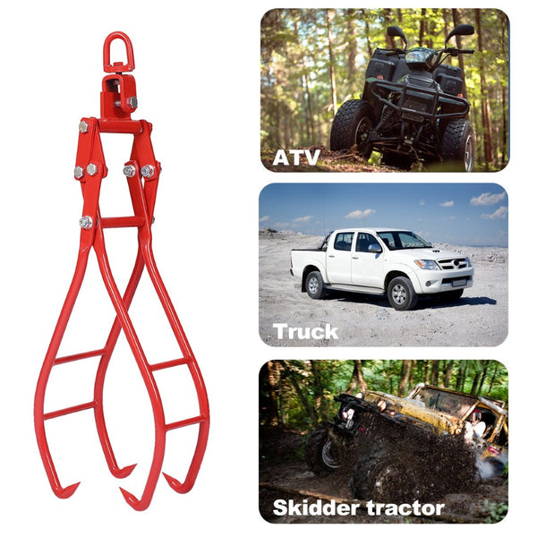English Elm 4 Claw Heavy Duty Timber Logging Tongs 3000 Lb Rated Powder Coated Steel Grabber W46537382