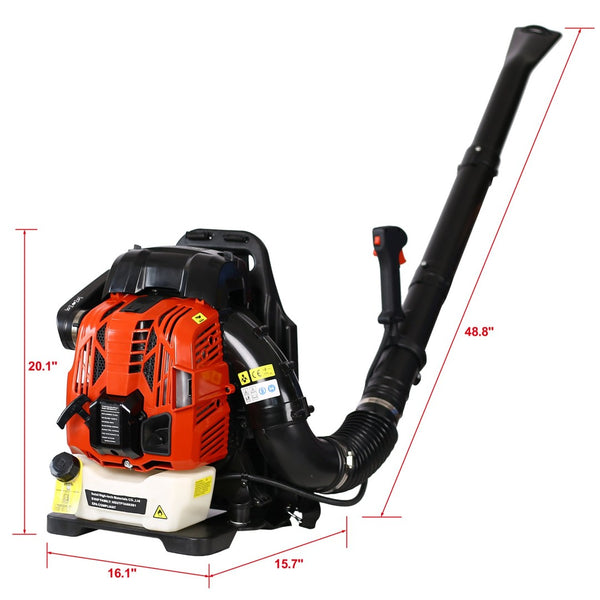 English Elm 76cc 4-stroke Backpack Gas Blower 750 Cfm Heavy Duty Ergonomic Harness Yard Cleanup W46537478