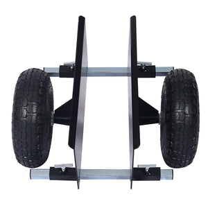 English Elm 600lb Panel Dolly Alloy Steel Frame with Pneumatic Wheels for Heavy Jobsite Use Black W46538536