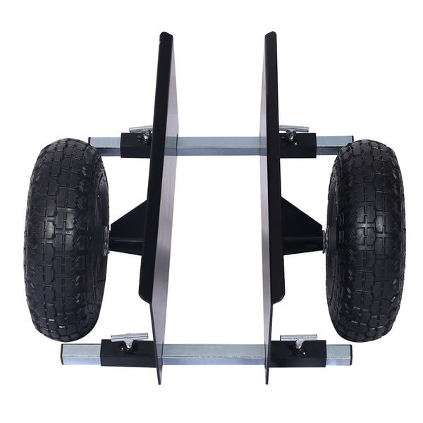 English Elm 600lb Panel Dolly Alloy Steel Frame with Pneumatic Wheels for Heavy Jobsite Use Black W46538536