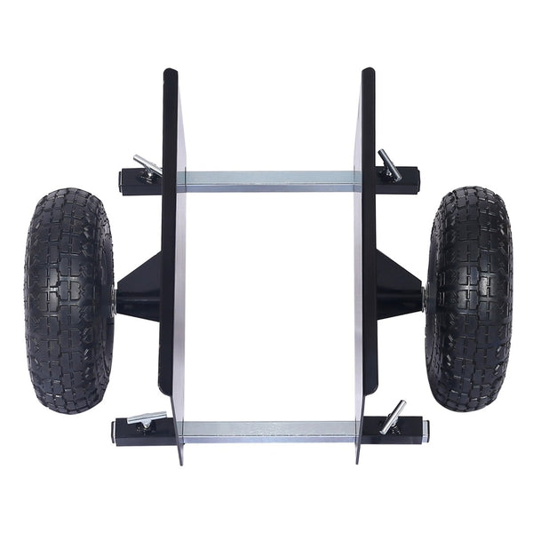 English Elm 600lb Panel Dolly Alloy Steel Frame with Pneumatic Wheels for Heavy Jobsite Use Black W46538536