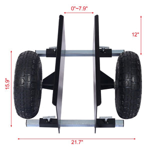 English Elm 600lb Panel Dolly Alloy Steel Frame with Pneumatic Wheels for Heavy Jobsite Use Black W46538536