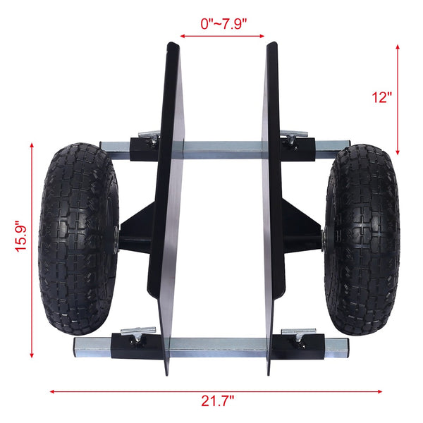 English Elm 600lb Panel Dolly Alloy Steel Frame with Pneumatic Wheels for Heavy Jobsite Use Black W46538536