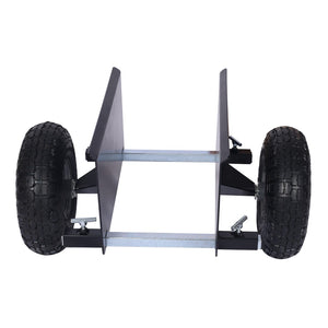 English Elm 600lb Panel Dolly Alloy Steel Frame with Pneumatic Wheels for Heavy Jobsite Use Black W46538536