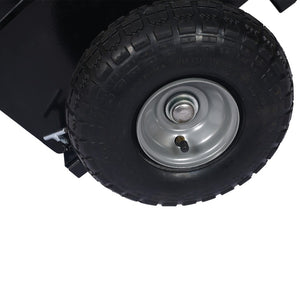 English Elm 600lb Panel Dolly Alloy Steel Frame with Pneumatic Wheels for Heavy Jobsite Use Black W46538536