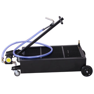 English Elm 20 Gallon Low Profile Electric Oil Drainer with Pump Hose and Wheeled Shop Base W46538729
