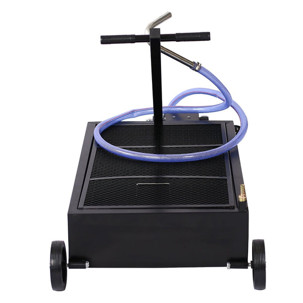 English Elm 20 Gallon Low Profile Electric Oil Drainer with Pump Hose and Wheeled Shop Base W46538729