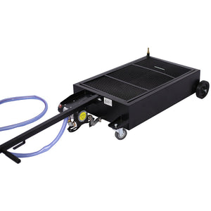 English Elm 20 Gallon Low Profile Electric Oil Drainer with Pump Hose and Wheeled Shop Base W46538729