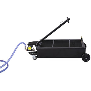 English Elm 20 Gallon Low Profile Electric Oil Drainer with Pump Hose and Wheeled Shop Base W46538729