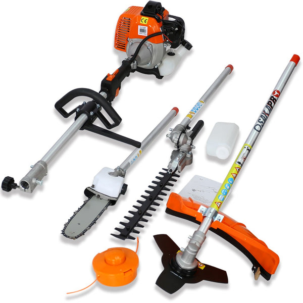English Elm 4 in 1 Gas Combo Tool 33cc 2-stroke Engine Pole Saw Hedge Trimmer Brush Cutter W46538844