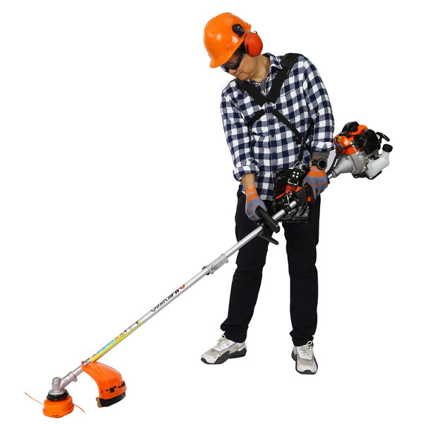 English Elm 4 in 1 Gas Combo Tool 33cc 2-stroke Engine Pole Saw Hedge Trimmer Brush Cutter W46538844