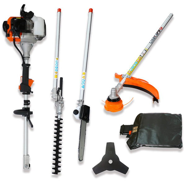 English Elm 4 in 1 Gas Combo Tool 33cc 2-stroke Engine Pole Saw Hedge Trimmer Brush Cutter W46538844