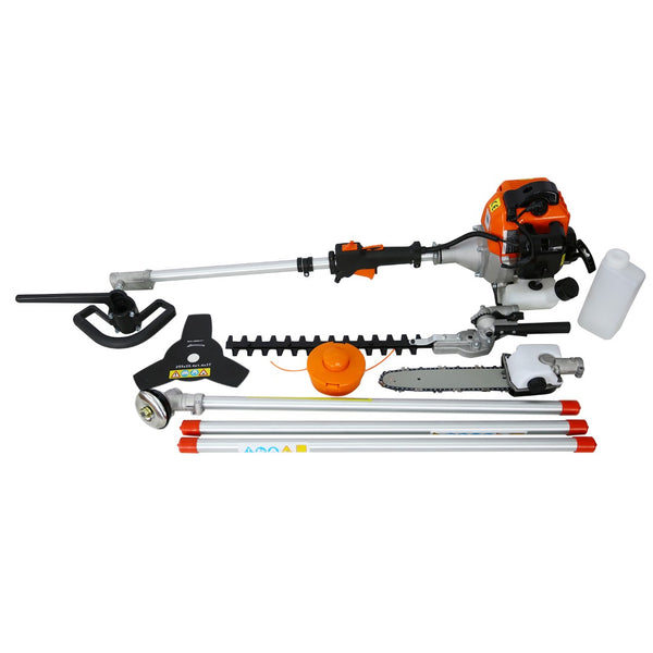 English Elm 4 in 1 Gas Combo Tool 33cc 2-stroke Engine Pole Saw Hedge Trimmer Brush Cutter W46538844