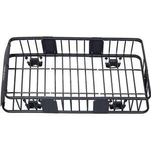 English Elm Rooftop Cargo Basket Steel Roof Rack with Wind Fairing for All-weather Hauling W46540103