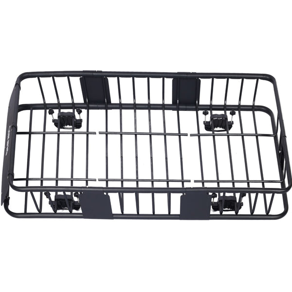 English Elm Rooftop Cargo Basket Steel Roof Rack with Wind Fairing for All-weather Hauling W46540103