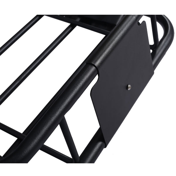 English Elm Rooftop Cargo Basket Steel Roof Rack with Wind Fairing for All-weather Hauling W46540103