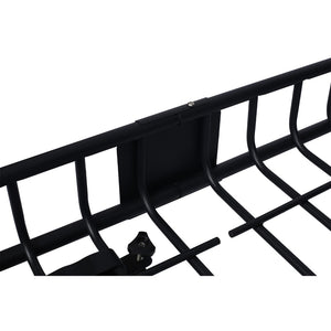 English Elm Rooftop Cargo Basket Rack with Wind Fairing Heavy Duty Steel Universal Crossbar Mount W46540104