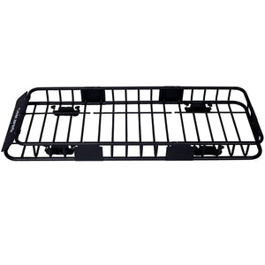 English Elm Rooftop Cargo Basket Rack with Wind Fairing Heavy Duty Steel Universal Crossbar Mount W46540104