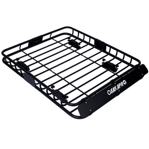 English Elm Rooftop Cargo Basket Steel Mesh Rack with Wind Fairing for Overlanding Adventure W46540105