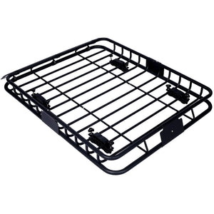 English Elm Rooftop Cargo Basket Steel Mesh Rack with Wind Fairing for Overlanding Adventure W46540105