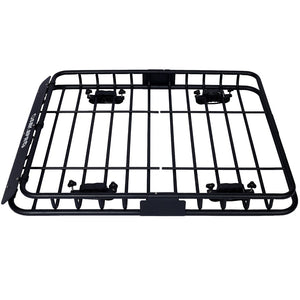 English Elm Rooftop Cargo Basket Steel Mesh Rack with Wind Fairing for Overlanding Adventure W46540105