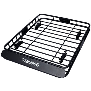 English Elm Rooftop Cargo Basket Steel Mesh Rack with Wind Fairing for Overlanding Adventure W46540105