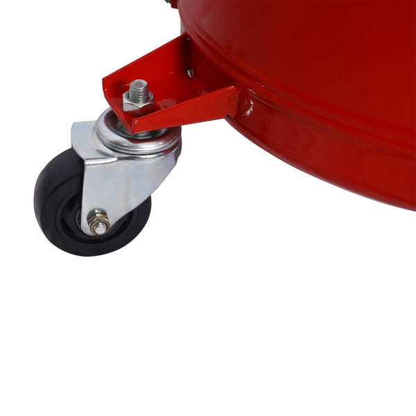 English Elm 18 Gallon Steel Waste Oil Drain Tank with Adjustable Height Column and Rolling Casters W46540558