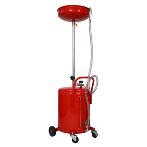 English Elm 18 Gallon Steel Waste Oil Drain Tank with Adjustable Height Column and Rolling Casters W46540558