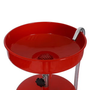 English Elm 18 Gallon Steel Waste Oil Drain Tank with Adjustable Height Column and Rolling Casters W46540558