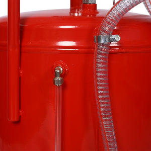 English Elm 18 Gallon Steel Waste Oil Drain Tank with Adjustable Height Column and Rolling Casters W46540558