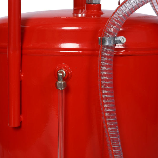 English Elm 18 Gallon Steel Waste Oil Drain Tank with Adjustable Height Column and Rolling Casters W46540558
