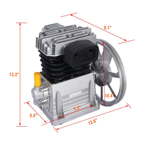 English Elm 3hp Belt Driven Aluminum Piston Compressor Head 2.2kw 115 Psi Workshop Grade W46541455