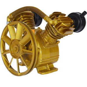 English Elm 3hp Cast Iron V-twin Cylinder Pump Belt Driven 115 Psi Industrial Air Compressor Head W46541457